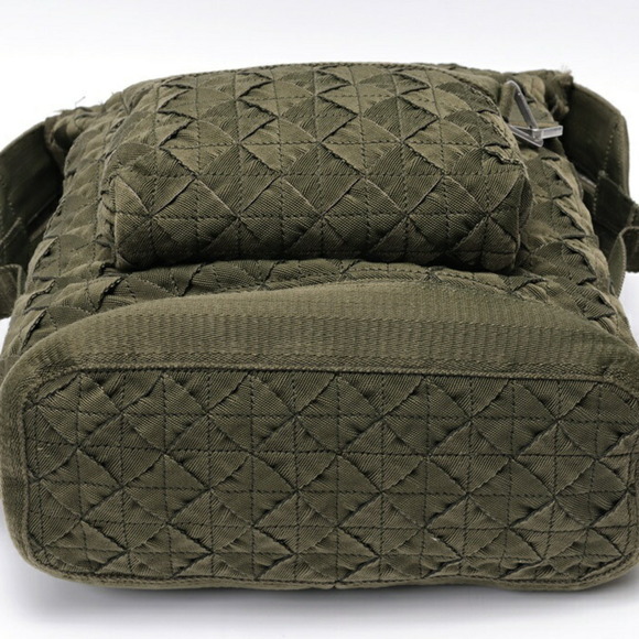 Bottega Veneta Webbing Intrecciato Backpack Rucksack 658972 Nylon Khaki S-159664 - Picture 4 of 9